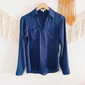 Express Portofino Button Front Blouse